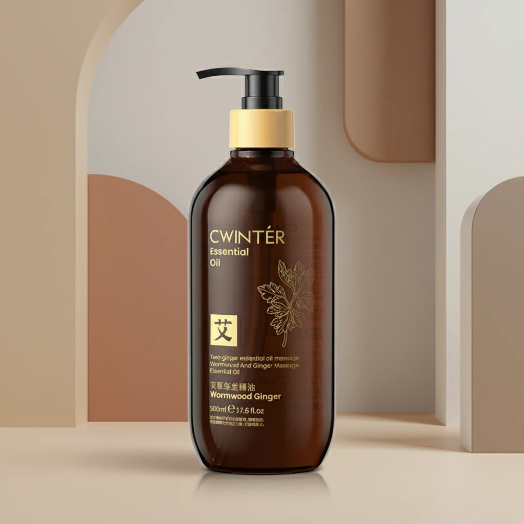 Huile Essentielle de Gingembre & Armoise 500 ml – Soin Corps Revitalisant & Nourrissant