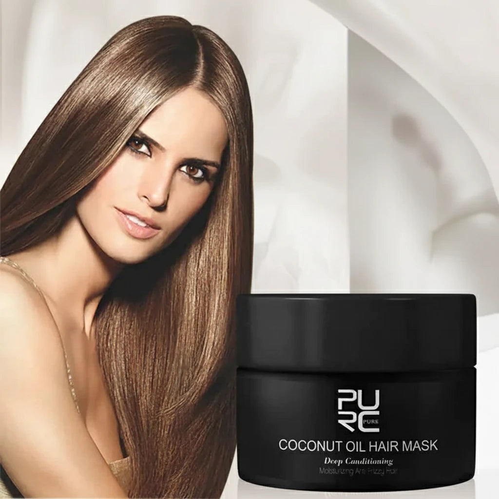 Masque Capillaire Lissant & Anti-Chute à l’Huile de Coco – Réparation & Nutrition Intense